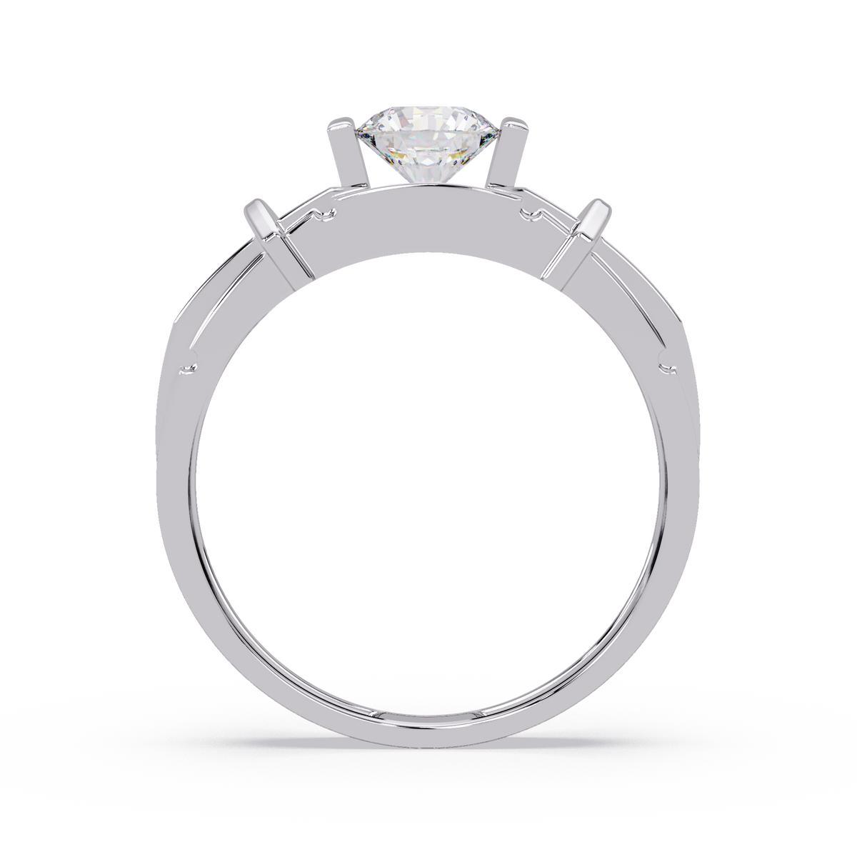 Modern Split Shank Solitaire Lab Grown Diamond Ring - HIGHCARAT DIAMONDS