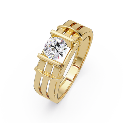 Modern Split Shank Solitaire Lab Grown Diamond Ring - HIGHCARAT DIAMONDS