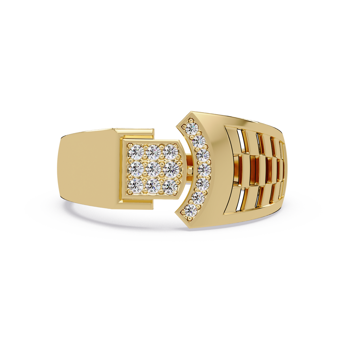 Modern Split Top Lab Grown Diamond Statement Ring - HIGHCARAT DIAMONDS