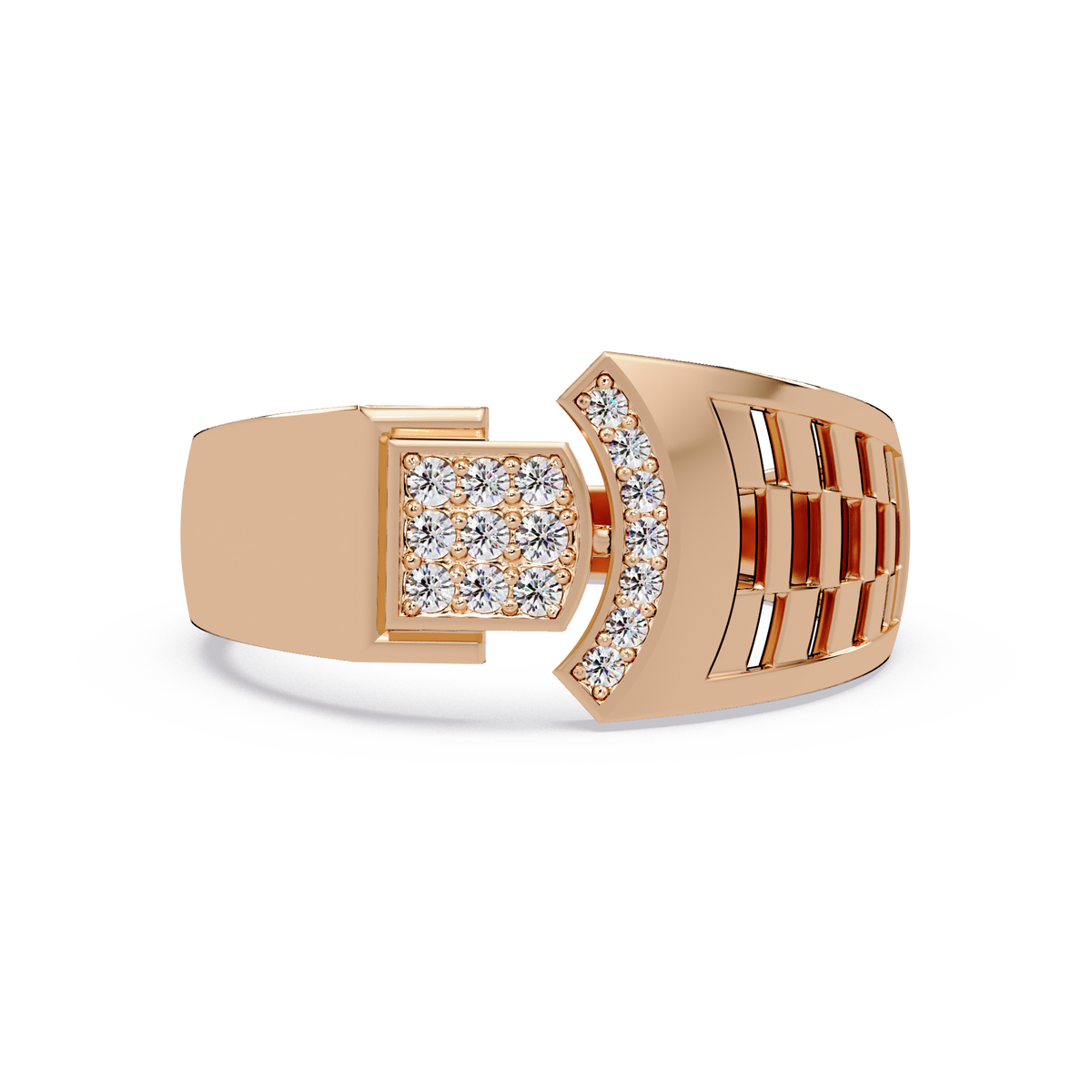 Modern Split Top Lab Grown Diamond Statement Ring - HIGHCARAT DIAMONDS