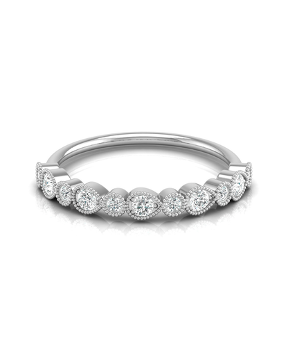 Mom's Dainty Diamond Wedding Band 14k Gold Stackable Ring Minimalist Jewelry Gift - HIGHCARAT DIAMONDS