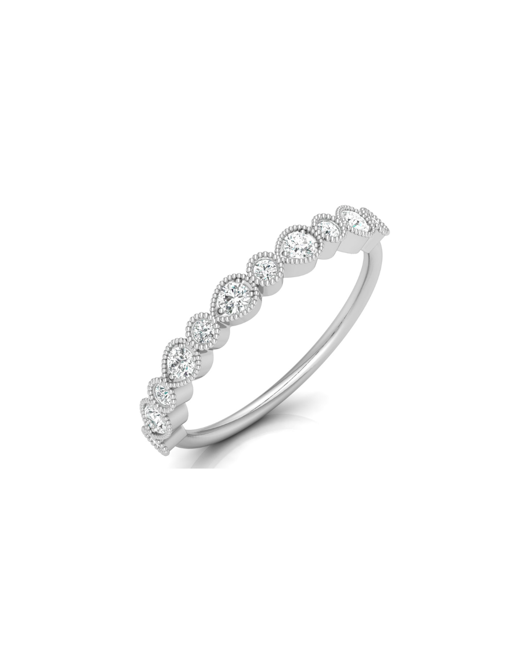 Mom's Dainty Diamond Wedding Band 14k Gold Stackable Ring Minimalist Jewelry Gift - HIGHCARAT DIAMONDS