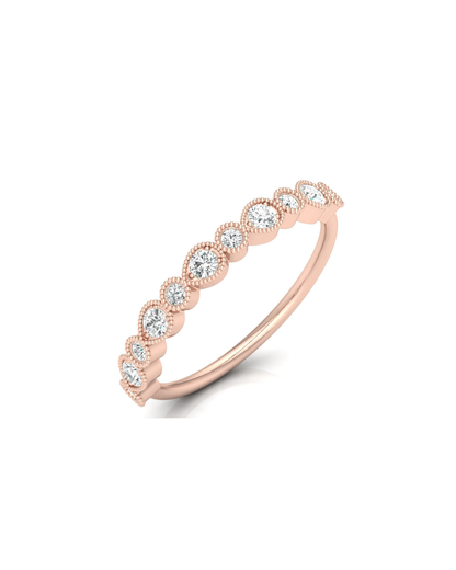 Mom's Dainty Diamond Wedding Band 14k Gold Stackable Ring Minimalist Jewelry Gift - HIGHCARAT DIAMONDS