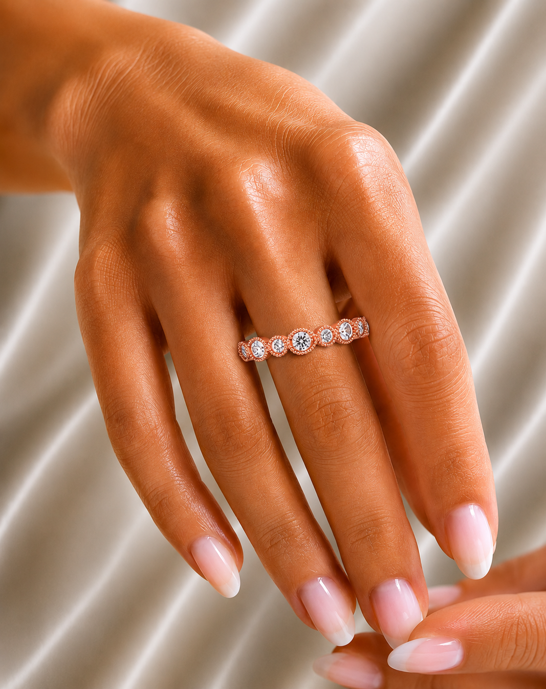 Mom's Dainty Diamond Wedding Band 14k Gold Stackable Ring Minimalist Jewelry Gift - HIGHCARAT DIAMONDS