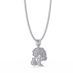 Money Tree Iced Diamond Pendant Cash Bag Charm Necklace - HIGHCARAT DIAMONDS