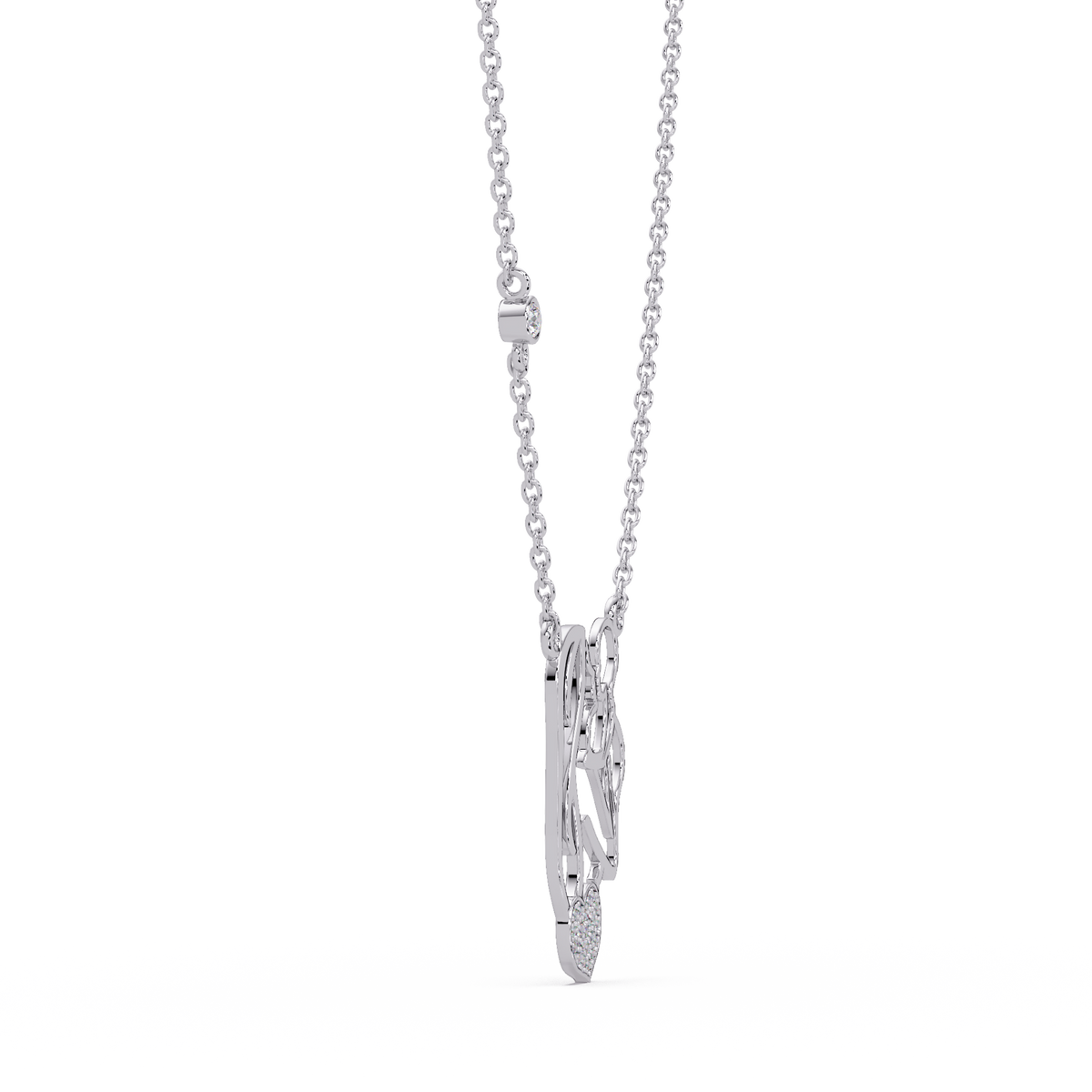 Mother and Baby Heart Lab grown Diamond Pendant Necklace - HIGHCARAT DIAMONDS
