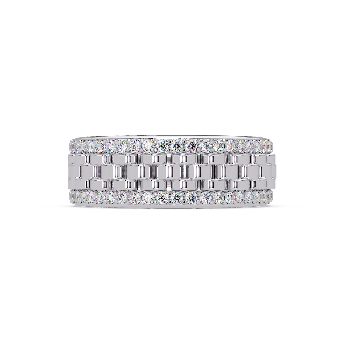 Multi Link Lab Grown Diamond Band Ring - HIGHCARAT DIAMONDS