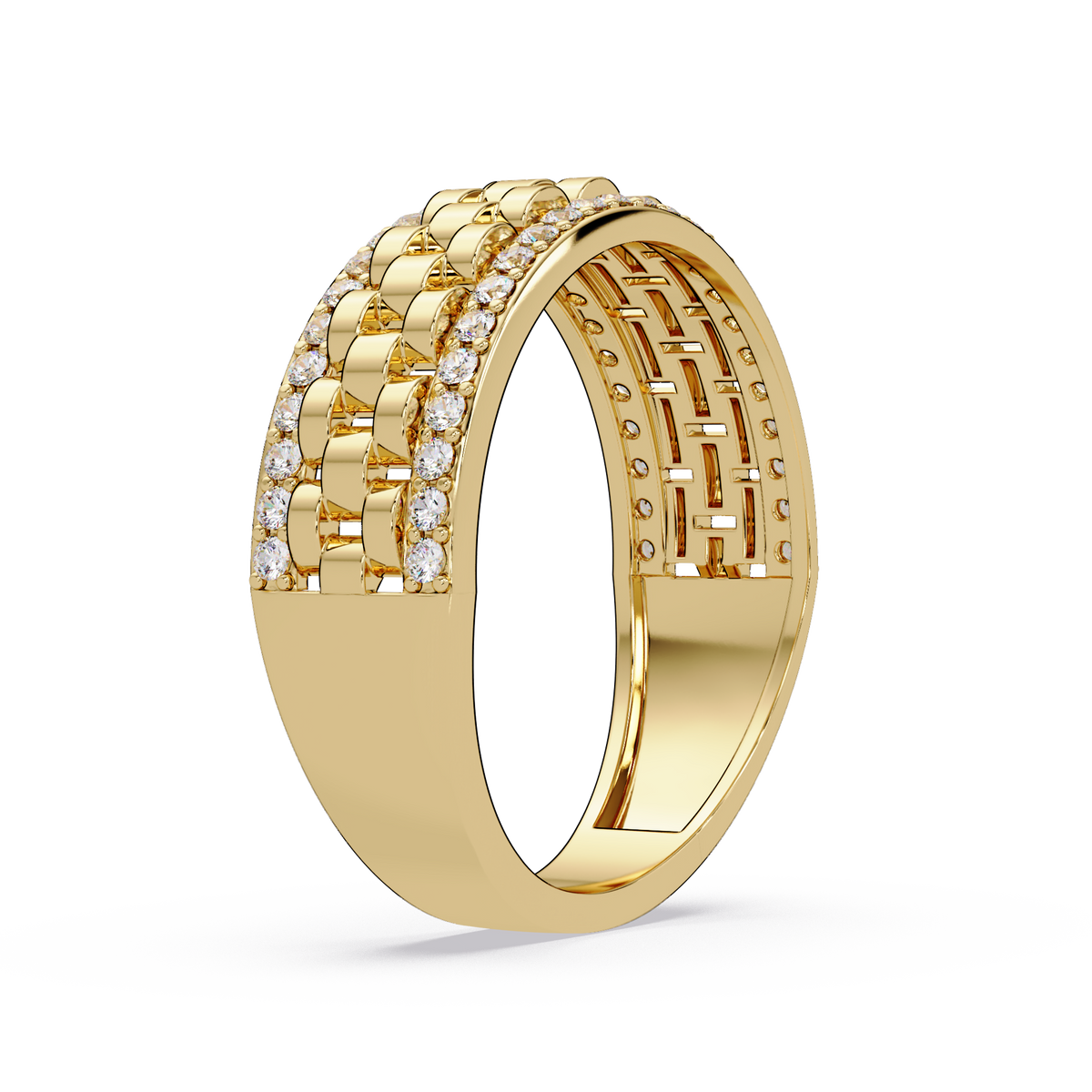 Multi Link Lab Grown Diamond Band Ring - HIGHCARAT DIAMONDS