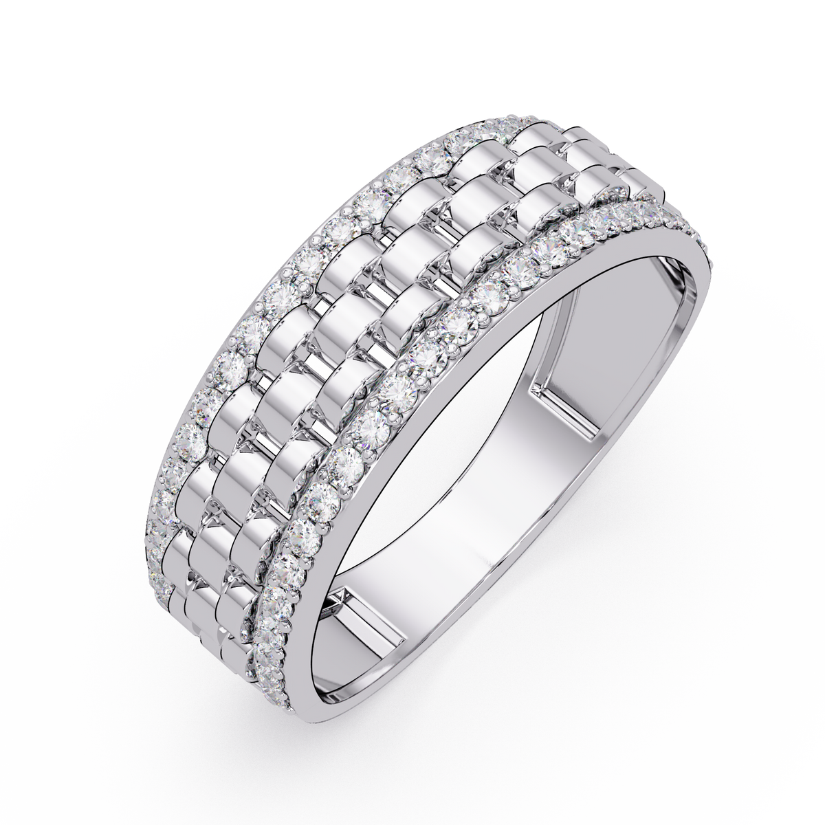 Multi Link Lab Grown Diamond Band Ring - HIGHCARAT DIAMONDS