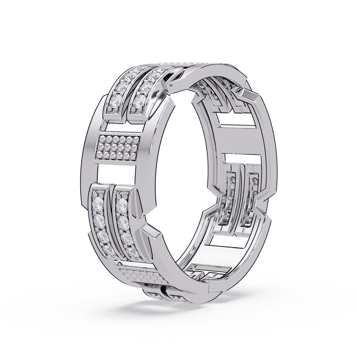Multi Row Lab Grown Diamond Statement Ring - HIGHCARAT DIAMONDS