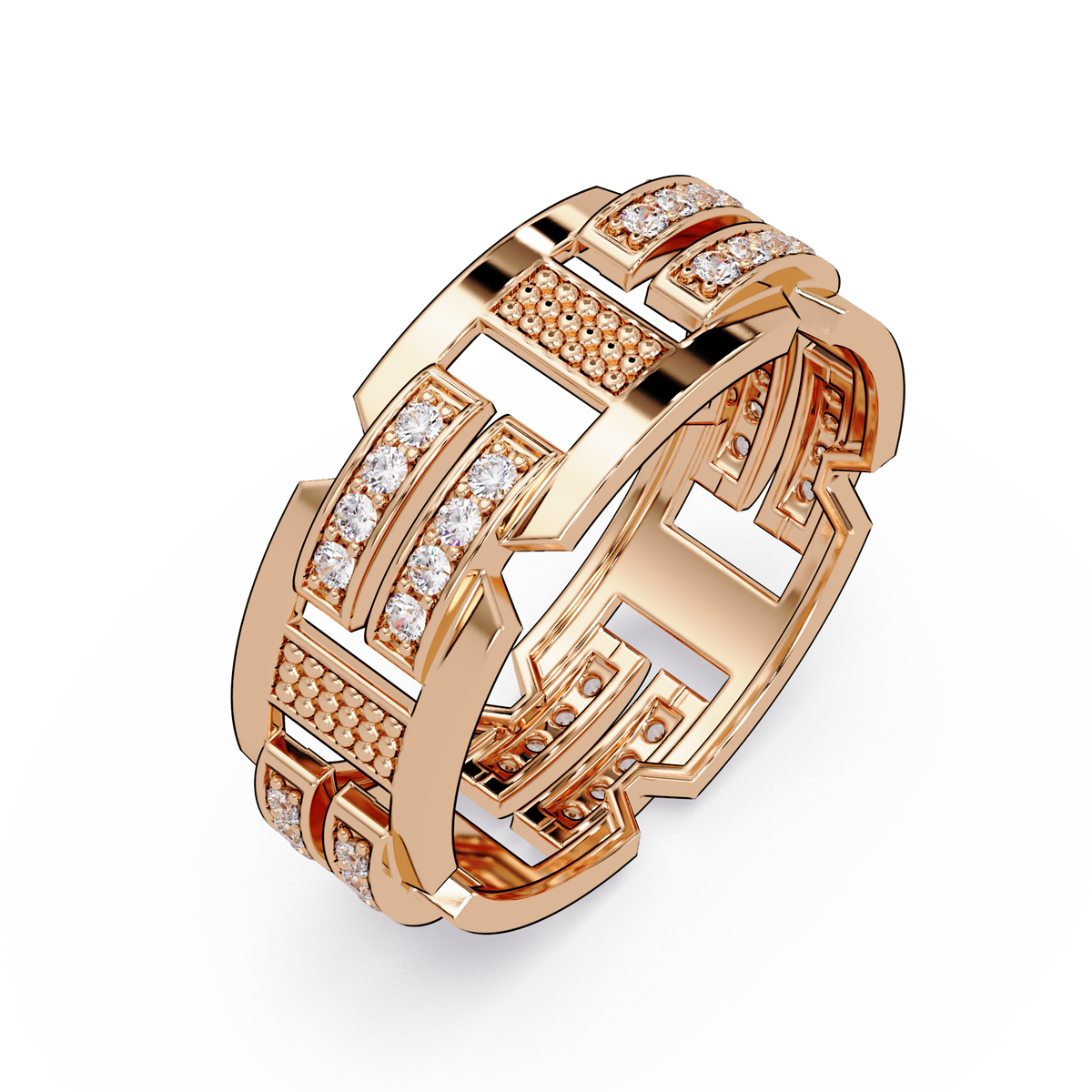 Multi Row Lab Grown Diamond Statement Ring - HIGHCARAT DIAMONDS