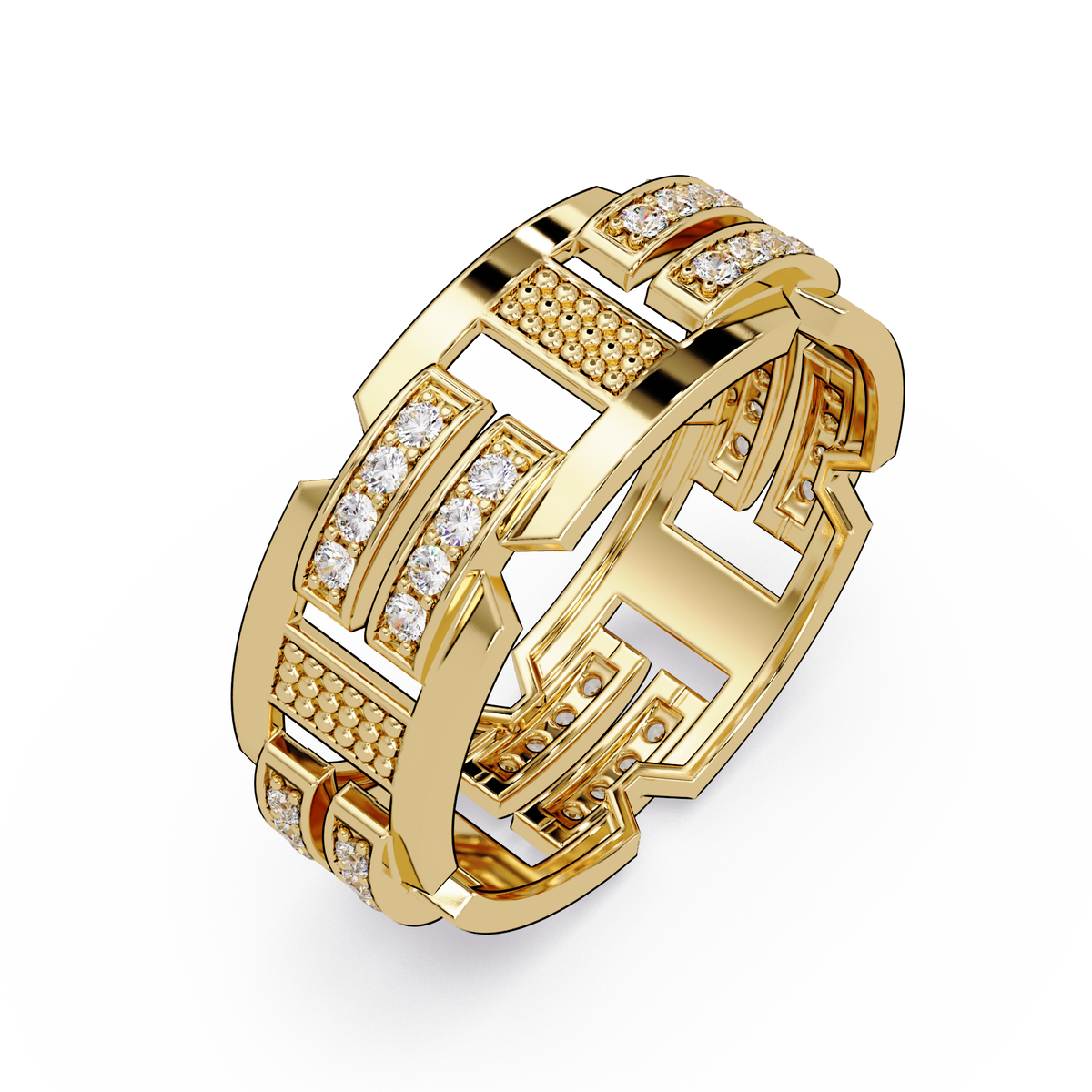 Multi Row Lab Grown Diamond Statement Ring - HIGHCARAT DIAMONDS
