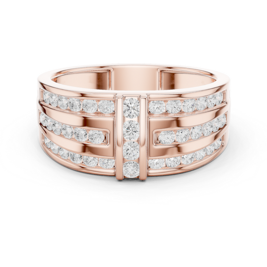 10k Solid White Gold Round Shapes Natural And Lab Grown Diamond Vintage Men's Ring New Classic Look - HIGHCARAT DIAMONDS