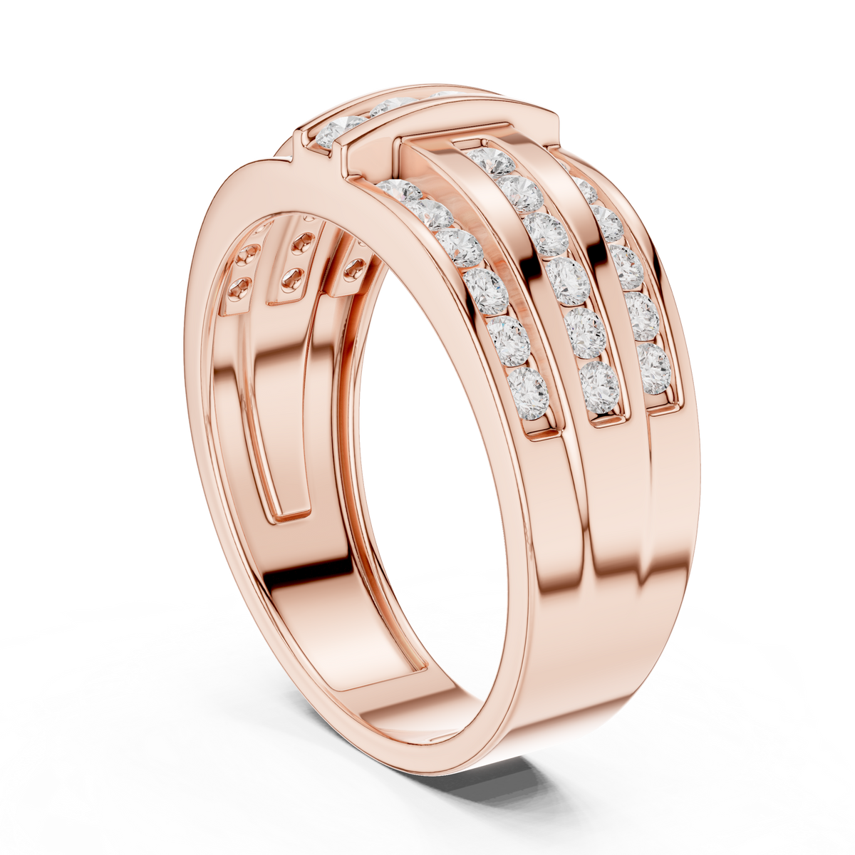 10k Solid White Gold Round Shapes Natural And Lab Grown Diamond Vintage Men's Ring New Classic Look - HIGHCARAT DIAMONDS