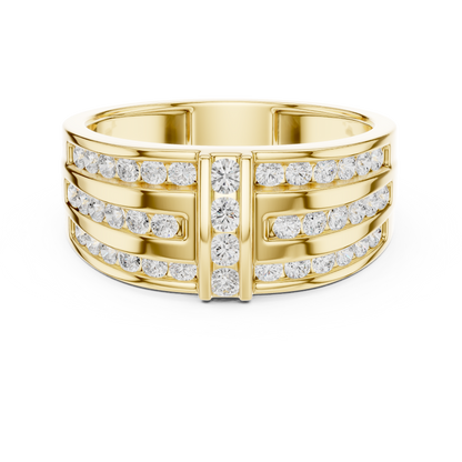 10k Solid White Gold Round Shapes Natural And Lab Grown Diamond Vintage Men's Ring New Classic Look - HIGHCARAT DIAMONDS