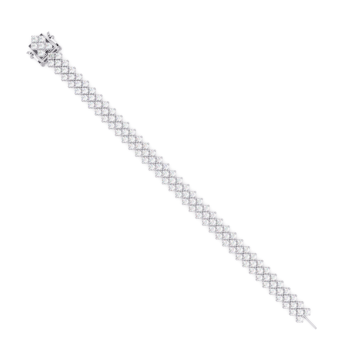 Multi Row Round Lab Grown Diamond Bracelet - HIGHCARAT DIAMONDS