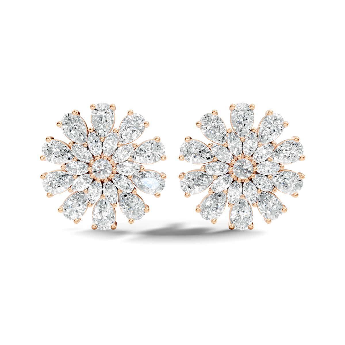 Pear, Round, Marquise 4.17 Ct lab Grown & Natural Diamond Dazzling Stacking Earrings For Women - HIGHCARAT DIAMONDS