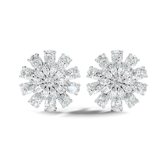 Pear, Round, Marquise 4.17 Ct lab Grown & Natural Diamond Dazzling Stacking Earrings For Women - HIGHCARAT DIAMONDS