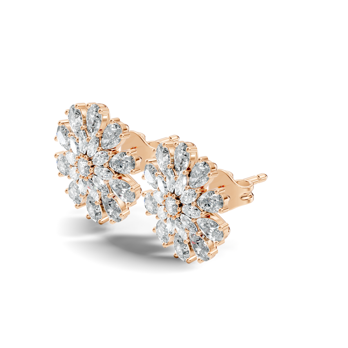 Pear, Round, Marquise 4.17 Ct lab Grown & Natural Diamond Dazzling Stacking Earrings For Women - HIGHCARAT DIAMONDS