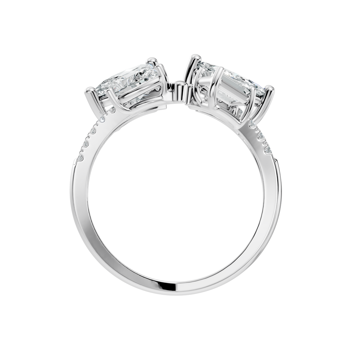 2.15Ct Emerald, Pear, Marquise and Round Cut Diamond Unique Vintage Bypass Dainty Party Wear Ring For Women's - HIGHCARAT DIAMONDS