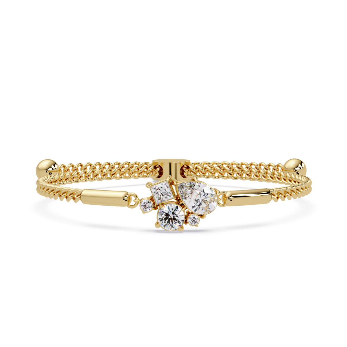 Multi Shape Lab Grown Diamond Cluster Bracelet - HIGHCARAT DIAMONDS