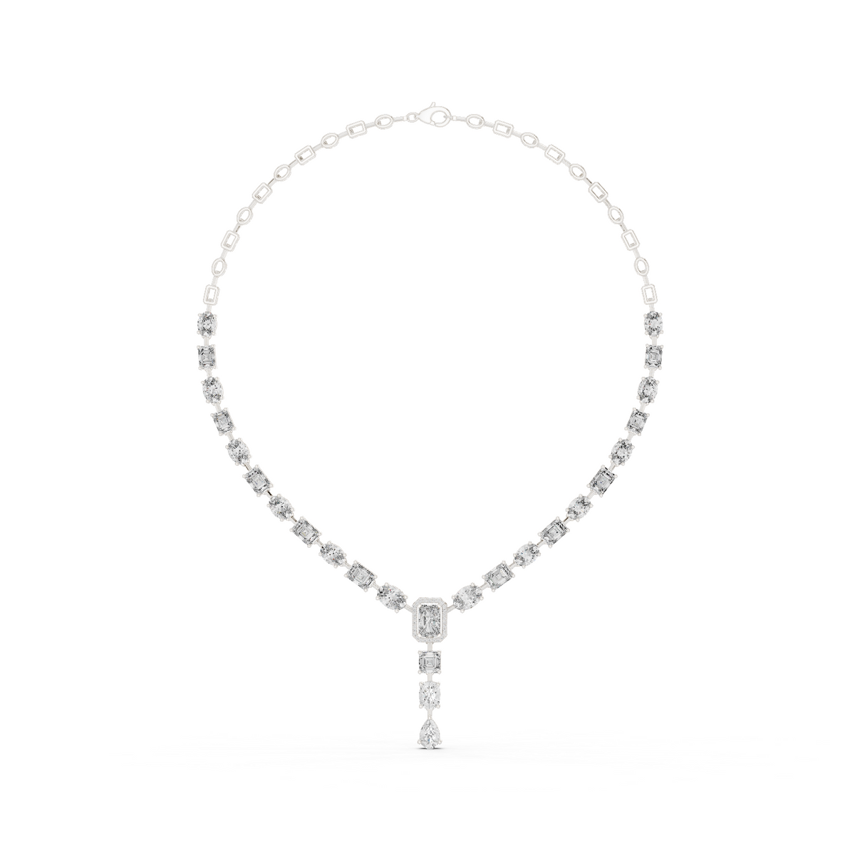 Round, Oval, Emerald At All Shapes Lab grown Diamond 14k Solid Gold Antic Look Diamond Necklace for Her - HIGHCARAT DIAMONDS