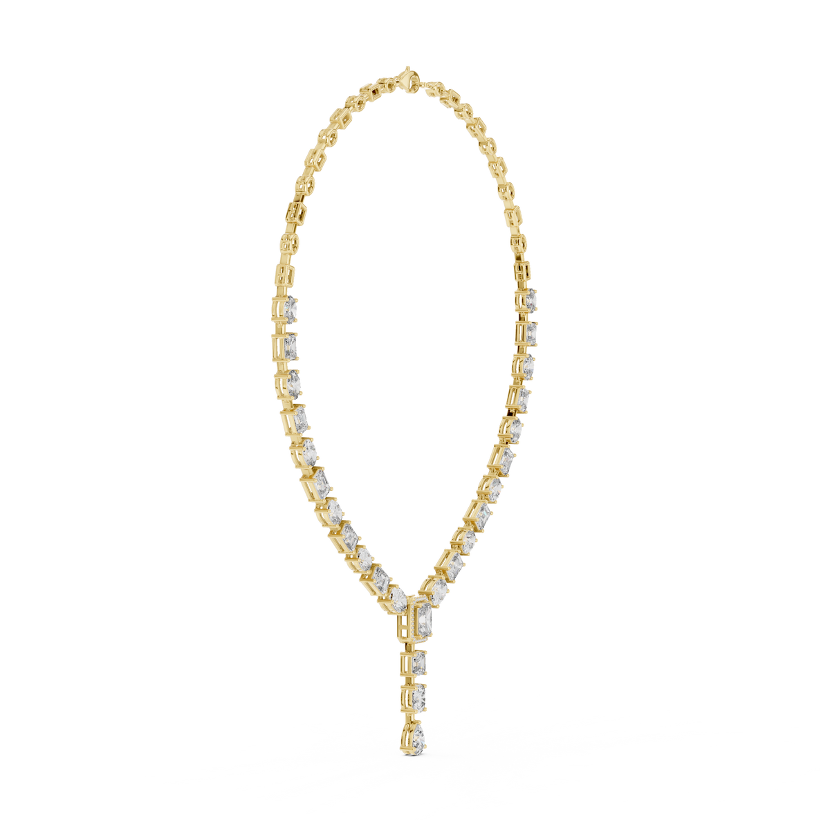 Round, Oval, Emerald At All Shapes Lab grown Diamond 14k Solid Gold Antic Look Diamond Necklace for Her - HIGHCARAT DIAMONDS