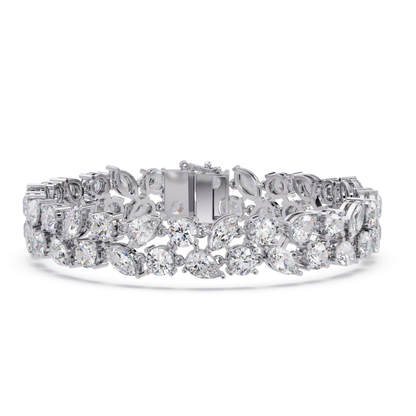 Multi Shape Lab Grown Diamond Floral Bracelet - HIGHCARAT DIAMONDS