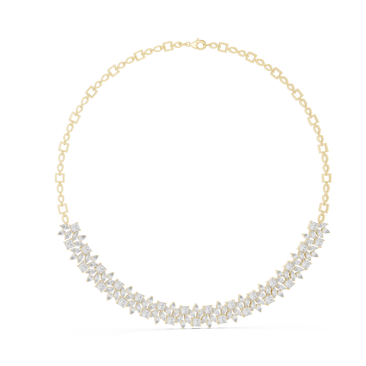 Premium yellow gold diamond necklace for bridal jewelry collection