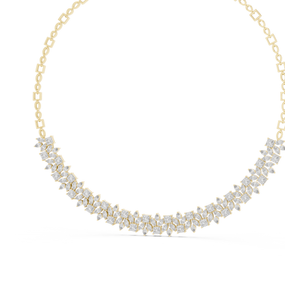 statement necklace with alternating diamond shapes