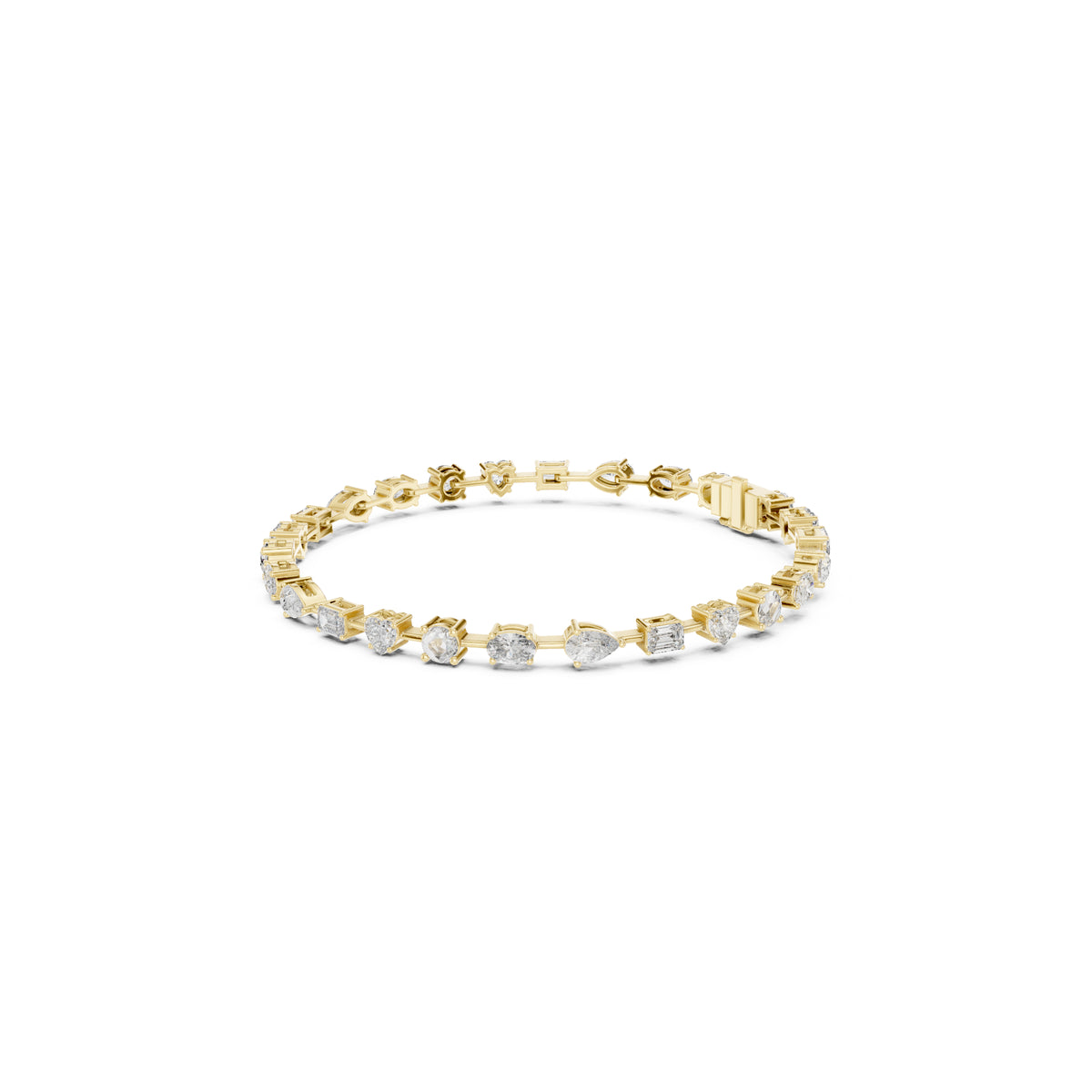4.77Ct Multi Shape Diamond Vintage Cluster 14k Solid Rose Gold Dainty Perfect Handmade Party Wear Tennis Bracelet Gift For Her - HIGHCARAT DIAMONDS