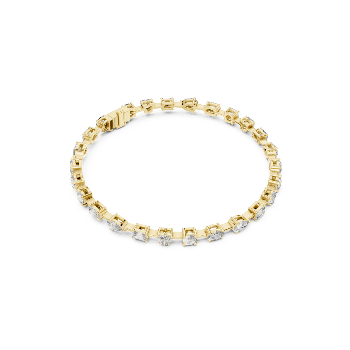 4.77Ct Multi Shape Diamond Vintage Cluster 14k Solid Rose Gold Dainty Perfect Handmade Party Wear Tennis Bracelet Gift For Her - HIGHCARAT DIAMONDS