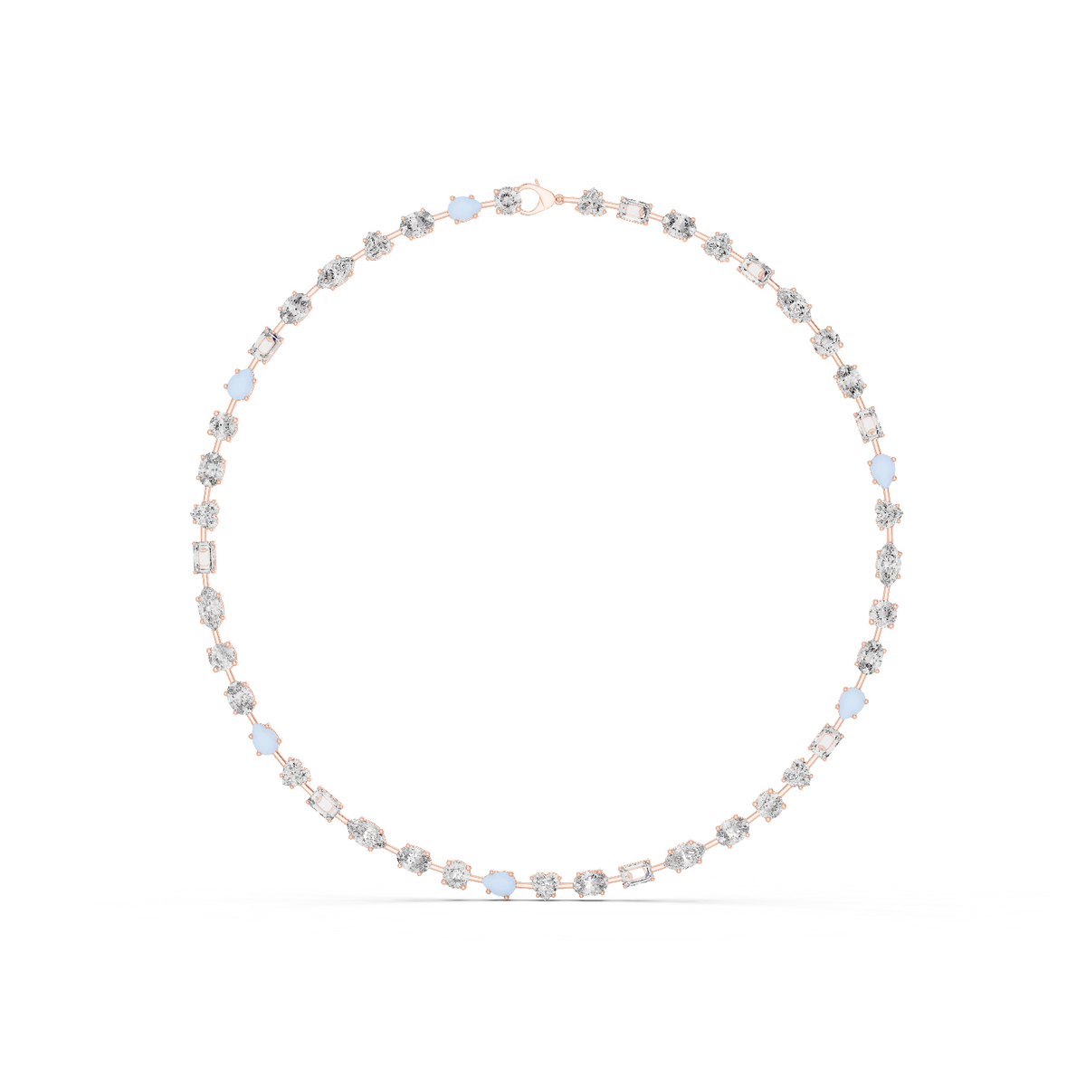 All Multiple Shape  Lab Grown Diamond 14K Solid Gold Esthetic Diamond Necklace For Her - HIGHCARAT DIAMONDS