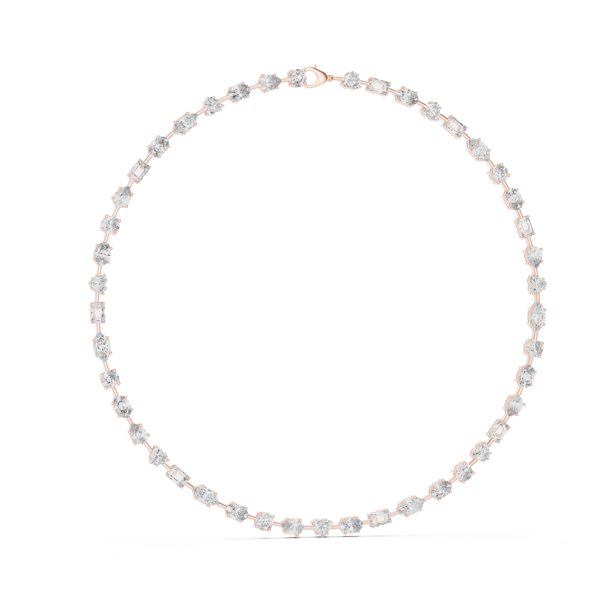 All Multiple Shape  Lab Grown Diamond 14K Solid Gold Esthetic Diamond Necklace For Her - HIGHCARAT DIAMONDS