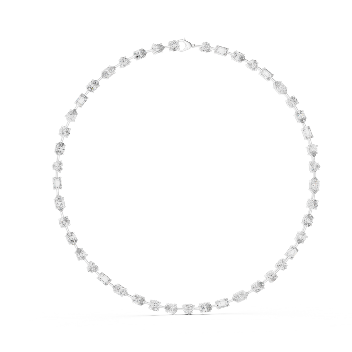 All Multiple Shape  Lab Grown Diamond 14K Solid Gold Esthetic Diamond Necklace For Her - HIGHCARAT DIAMONDS