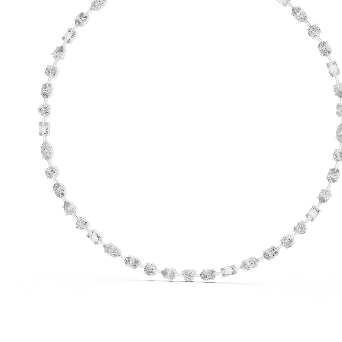 All Multiple Shape  Lab Grown Diamond 14K Solid Gold Esthetic Diamond Necklace For Her - HIGHCARAT DIAMONDS
