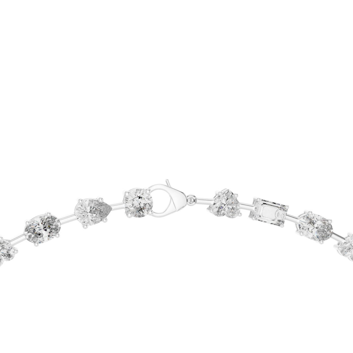 All Multiple Shape  Lab Grown Diamond 14K Solid Gold Esthetic Diamond Necklace For Her - HIGHCARAT DIAMONDS