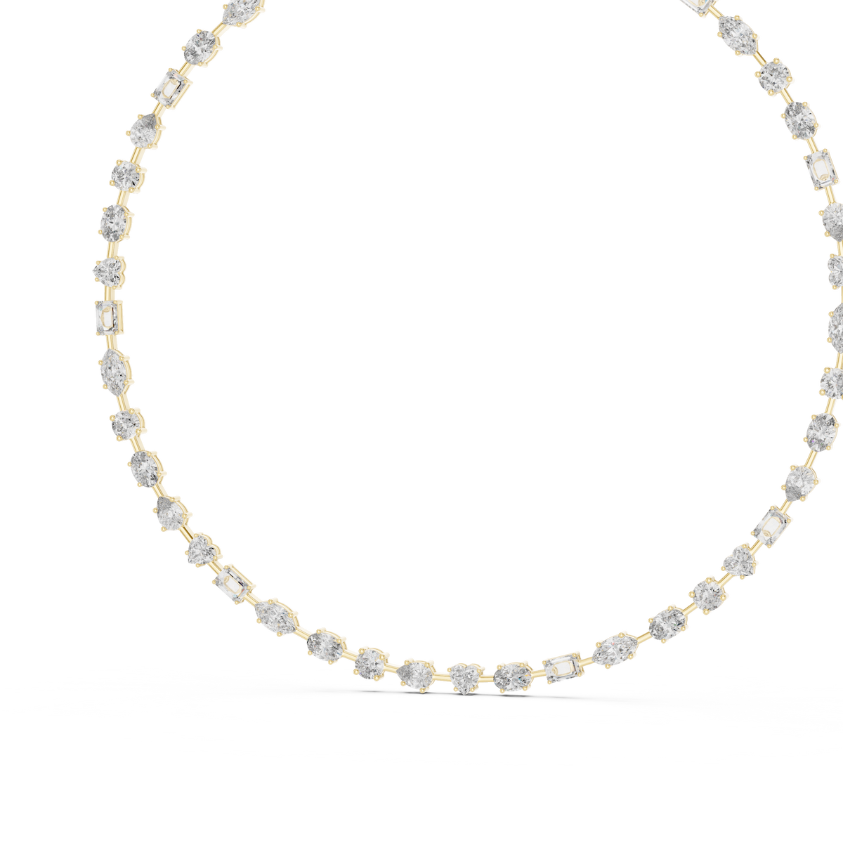 All Multiple Shape  Lab Grown Diamond 14K Solid Gold Esthetic Diamond Necklace For Her - HIGHCARAT DIAMONDS