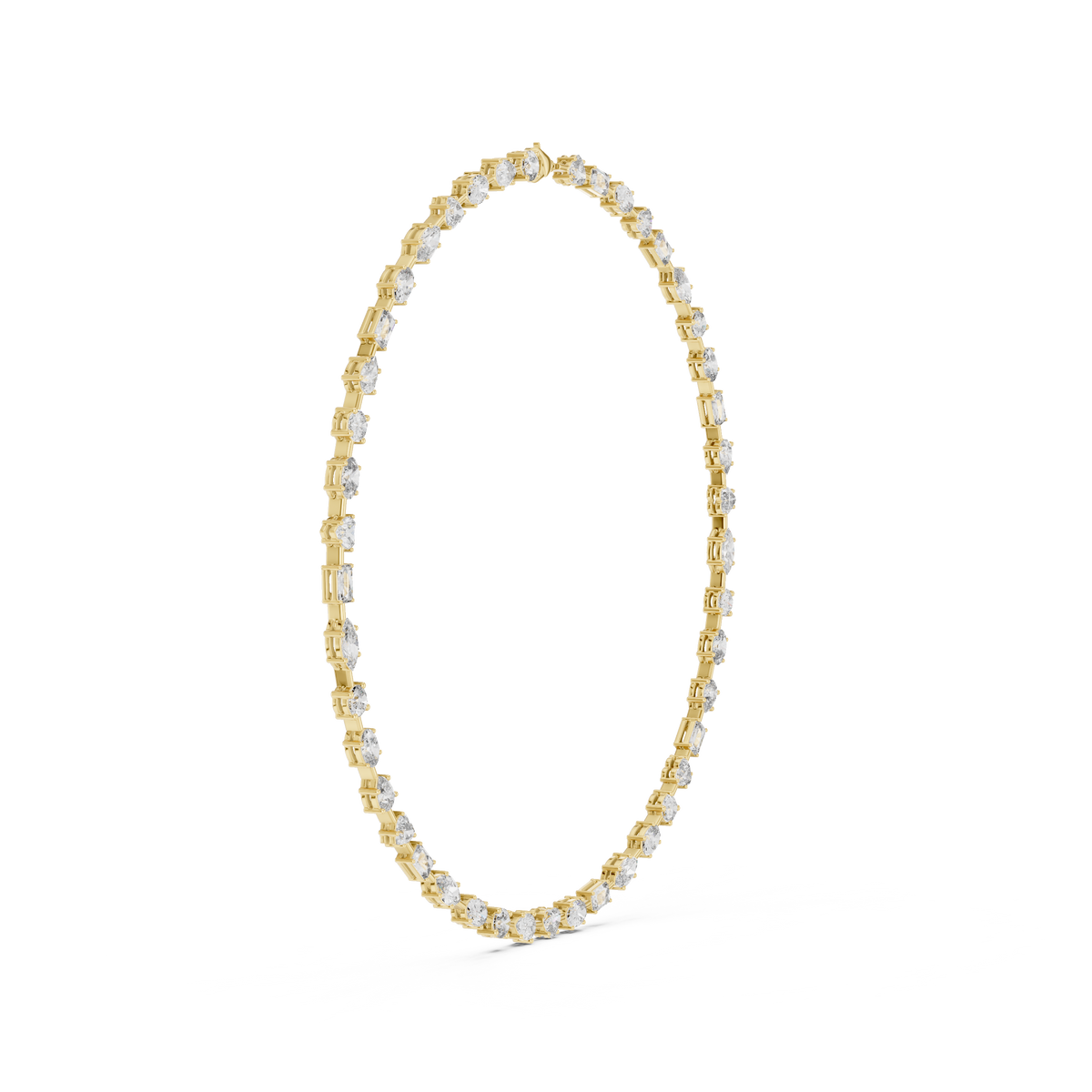 All Multiple Shape  Lab Grown Diamond 14K Solid Gold Esthetic Diamond Necklace For Her - HIGHCARAT DIAMONDS
