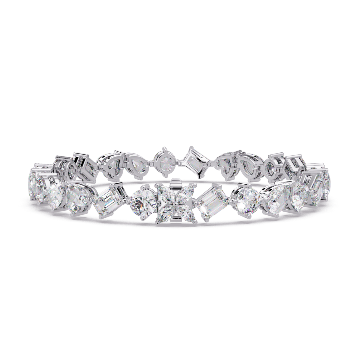 Multi Shape Lab Grown Diamond Tennis Rose Gold Bracelet - HIGHCARAT DIAMONDS