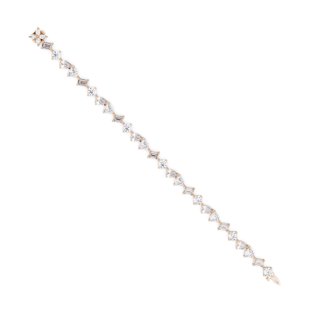 Multi Shape Lab Grown Diamond Tennis Rose Gold Bracelet - HIGHCARAT DIAMONDS