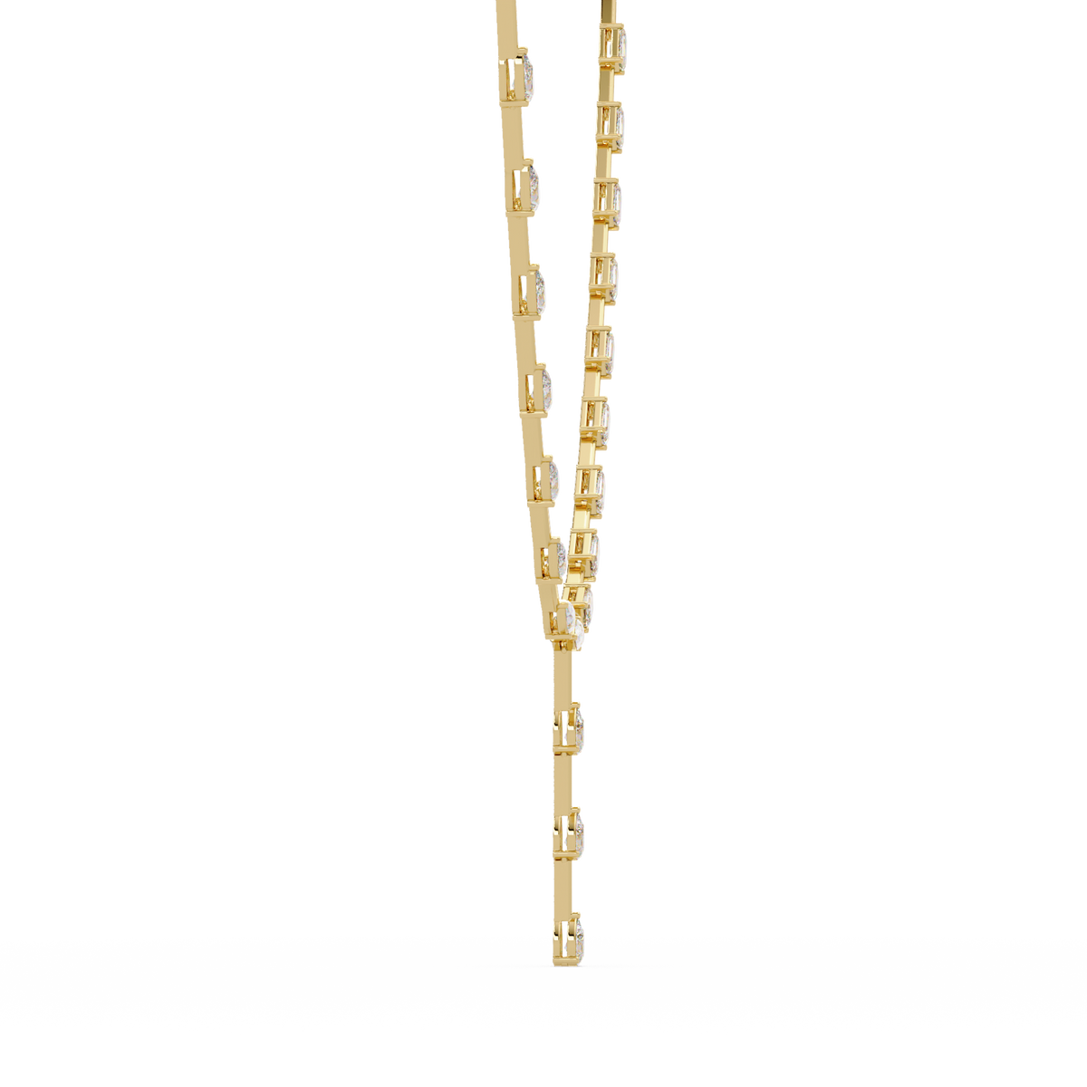Multiple Shape Lab-Grown Diamond Drops Gold Tennis Necklace - HIGHCARAT DIAMONDS