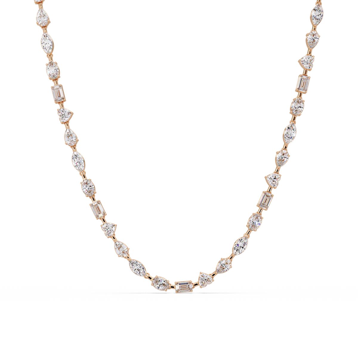 Multiple Shape Lab Grown Diamond Tennis Necklace - HIGHCARAT DIAMONDS