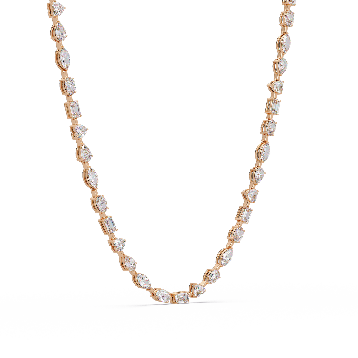 Multiple Shape Lab Grown Diamond Tennis Necklace - HIGHCARAT DIAMONDS