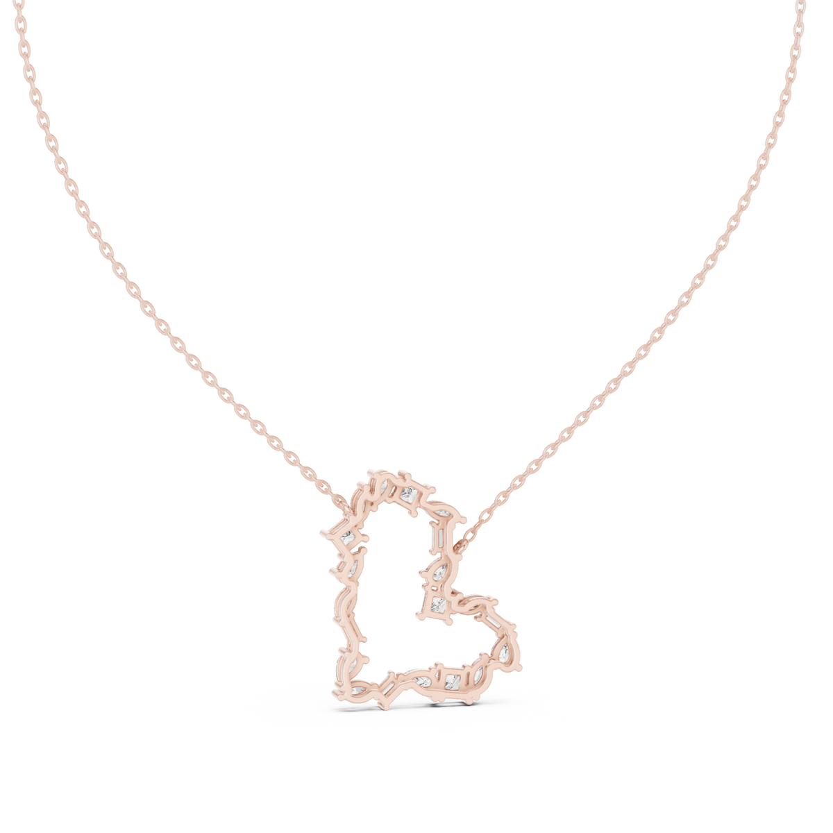 Multiple Diamond Heart Type Lab Grown-Natural Shining Diamond Pendant For Women - HIGHCARAT DIAMONDS