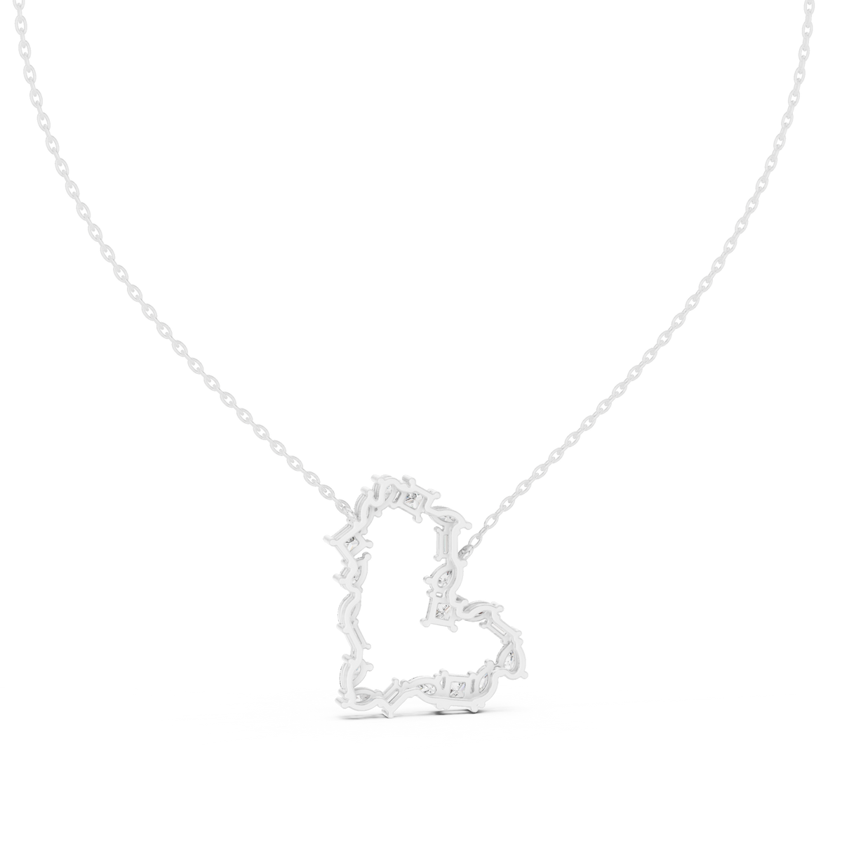 Multiple Diamond Heart Type Lab Grown-Natural Shining Diamond Pendant For Women - HIGHCARAT DIAMONDS