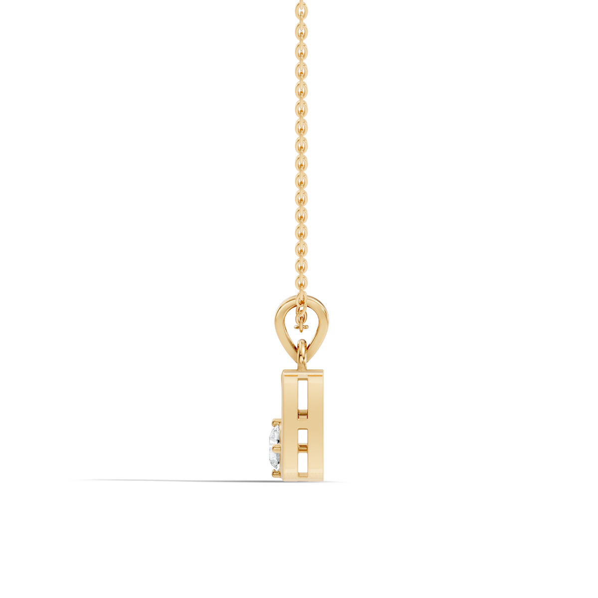 Round Shape Lab Grown Diamond 14k Solid Rose Gold Diamond Pendant For Occasionally Wear - HIGHCARAT DIAMONDS