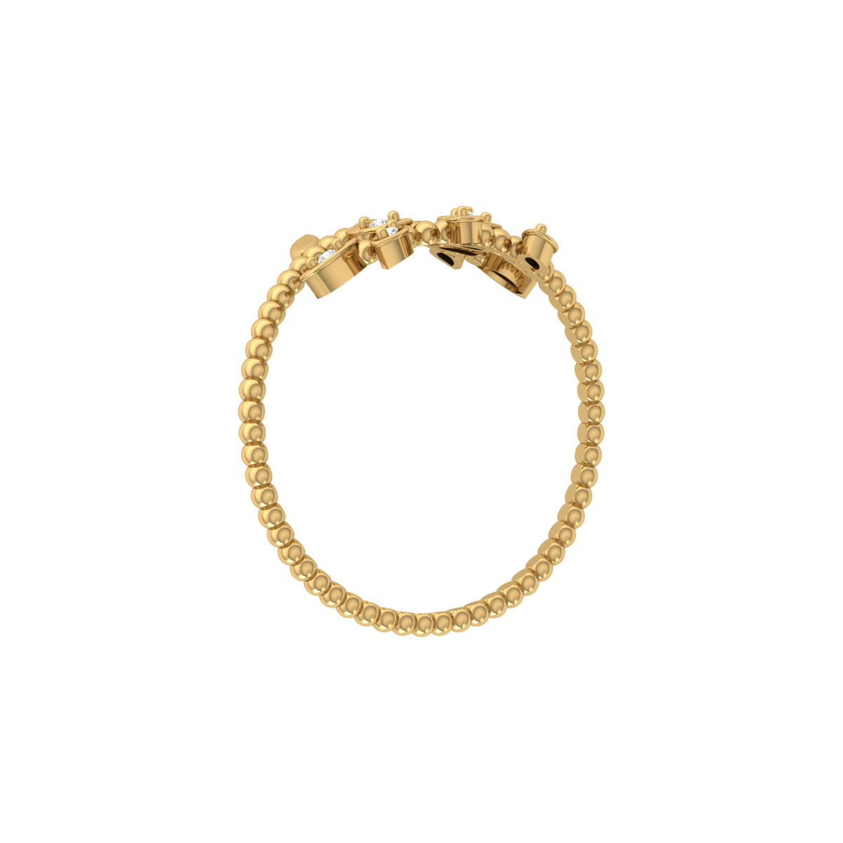 Olive Leaf Wrap Diamond Ring For Women's Beaded Band Nature-Inspired Ring In 14K Solid Gold - HIGHCARAT DIAMONDS