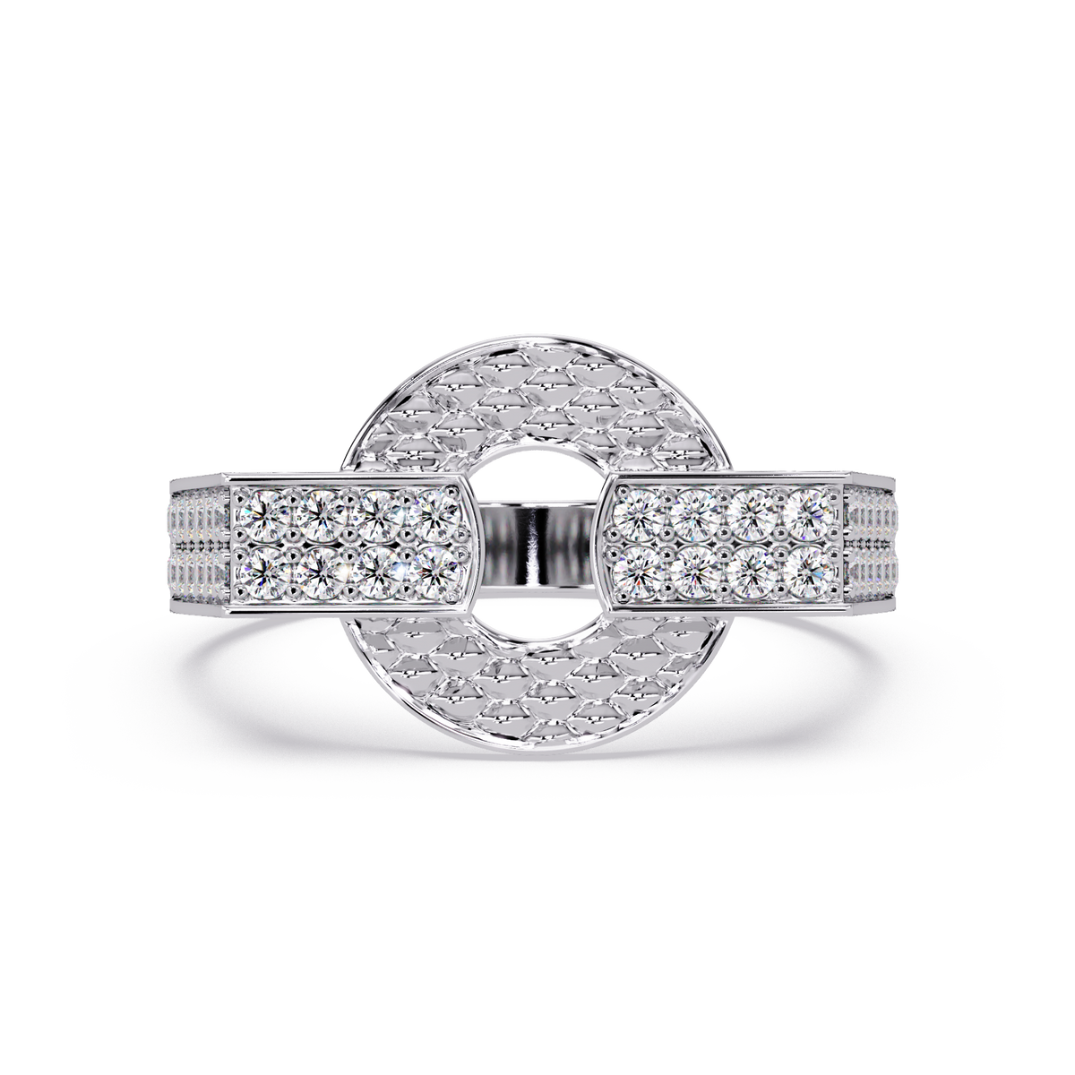 Open Circle Lab Grown Diamond Bar Ring - HIGHCARAT DIAMONDS