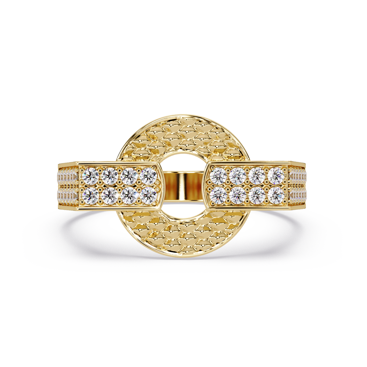 Open Circle Lab Grown Diamond Bar Ring - HIGHCARAT DIAMONDS